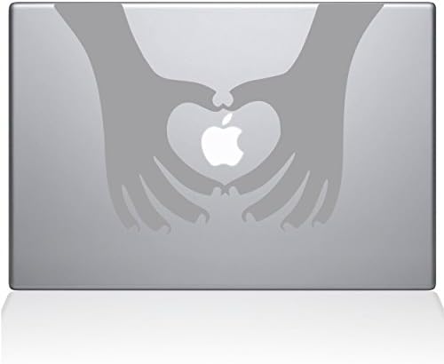 Çıkartma Gurusu 2044-MAC-13A-S Eller Kalp Elma Çıkartması Vinil Etiket, 13 MacBook Air, Gümüş