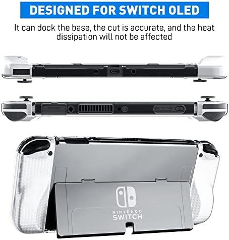 Geliştirilmiş-Nintendo Switch OLED için FANPL Şeffaf Kılıf Kiti, Switch OLED Konsolu için PC Kapağı ve Joy Con için