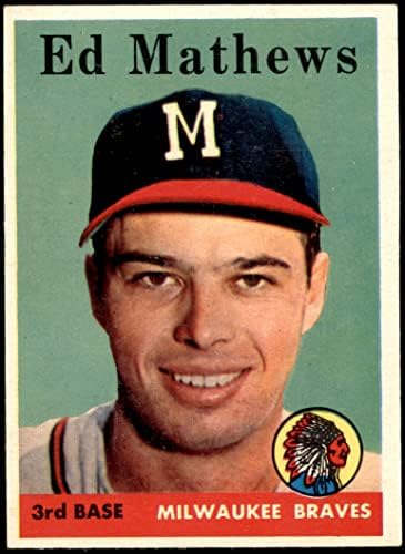 1958 Topps 440 Eddie Mathews Milwaukee Braves (Beyzbol Kartı) ESKİ / MT Braves