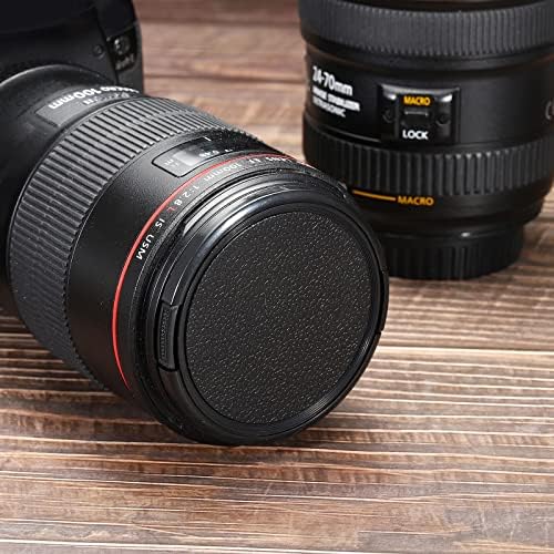 PATİKİL Kamera Lens Kapağı, 2 Paket Taraflı Tutam Ön lens kapağı Mikrofiber Temizlik Bezi ile 58mm Konu Evrensel DSLR