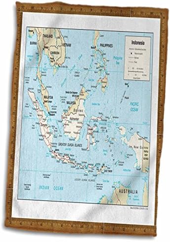3dRose Florene Décor II-Endonezya Adalarının Modern Haritası.jpg-Havlular (twl-130359-1)