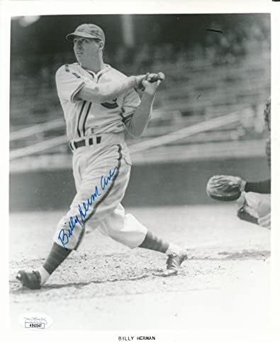 Billy Herman HOF İmzalı 8x10 S/B Fotoğraf Chicago Cubs JSA - İmzalı MLB Fotoğrafları