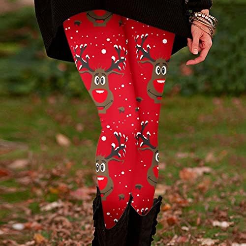 Sonbahar Tayt Kadınlar Noel Gnome Artı Boyutu Fırçalanmış Tayt Tunik Egzersiz Tayt Noel Yumuşak Streç Rahat ince pantolon