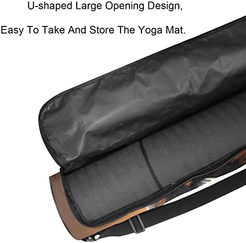 RATGDN Yoga Mat Çantası, Vahşi Kestane Atlar Koşu egzersiz yoga matı Taşıyıcı Tam Zip Yoga Mat Taşıma Çantası Ayarlanabilir