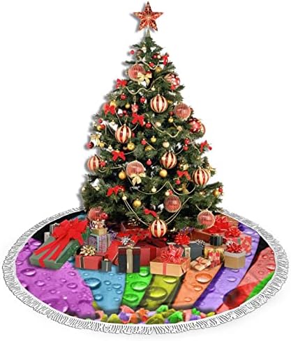 Renkli Çiçekler Noel Ağacı Etek, noel Ağacı Etek Mat Püskül ile Tatil Düğün Parti Dekor için 48