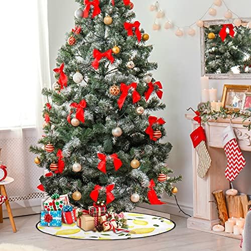 Suluboya Limon Desen Noel Ağacı Mat Su Geçirmez Ağaç Standı Tepsi Mat Halı Altında Noel Ağacı Aksesuar için Koruyucu