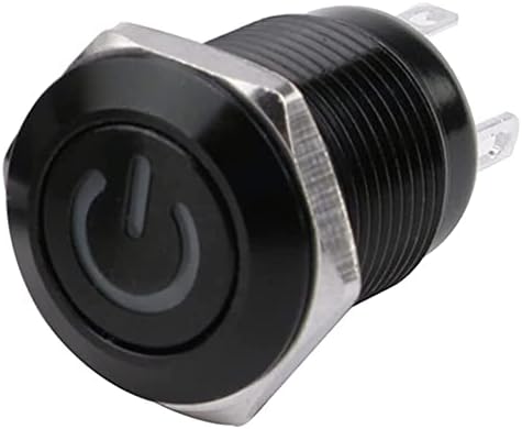 PCGV 12mm Su Geçirmez Okside Siyah Metal Düğme Anahtarı LED Lamba ile Anlık Mandallama PC Güç Anahtarı 3V 5V 6V 12V