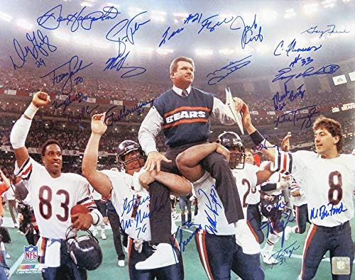 1985 Ayılar Takımı İmzalandı Super Bowl XX Ditka Saha Dışına Taşındı 16x20 Fotoğraf (23 Sigs)