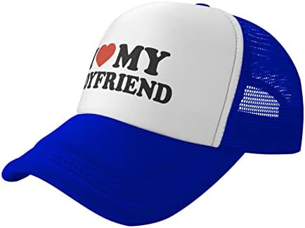 Seviyorum Kalp Erkek Arkadaşım Şapka Unisex Yetişkin kamyon şoförü şapkaları Ayarlanabilir Kap Yetişkinler için Klasik