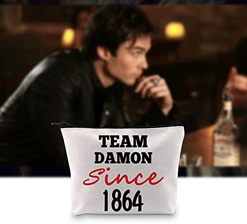 JXGZSO Team Damon / Stefan / Salvatore 1864'ten Beri Kozmetik Çantası Vampir Fandomu MAKYAJ Çantası Ona Hediye (Team