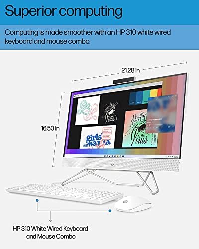 HP 24 inç FHD IPS Dokunmatik Ekran Hepsi Bir Arada Masaüstü Bilgisayar 2022 / Dört Çekirdekli / Intel Pentium Gümüş