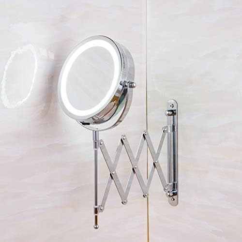 LLRYN Makyaj Aynası, Led Uzatılabilir Kozmetik Duvar Aynası Çapı 17.5 cm