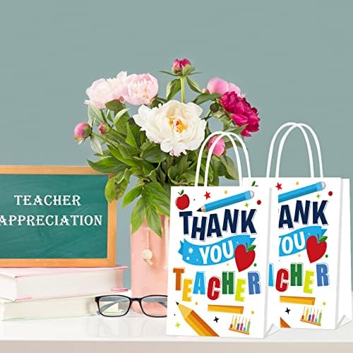 HABDJILTY 16 Pcs Öğretmen Takdir hediye keseleri,Teşekkür Ederim Öğretmen Bez Çantalar Öğretmenler için, çanta Ofis