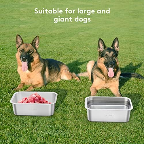 AIPERRO Paslanmaz Çelik köpek maması kaseleri Büyük Köpekler için, Büyük Kapasiteli Metal Köpek su kasesi ve köpek