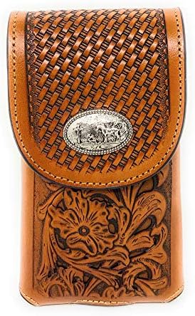 Texas Batı erkek Kovboy Küçük Deri Dua Kovboy akıllı telefon tutucu Kılıf cep telefonu kılıfı 2 Renk (Kahverengi)