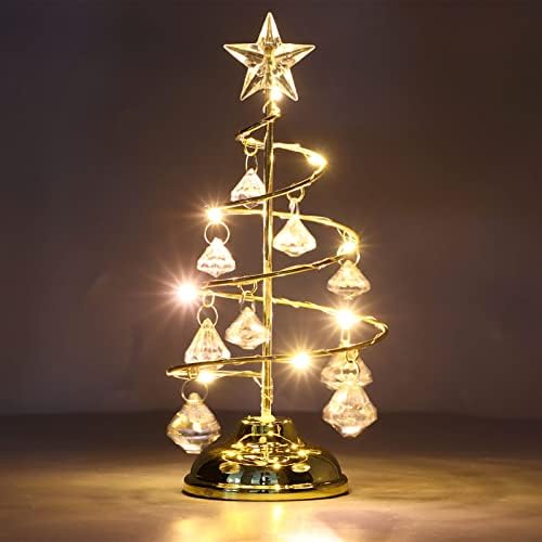 LED ruh ışık kristal masa lambası eski altın başucu lambası dekorasyon Noel ağacı lambaları süs lambası küçük dekoratif