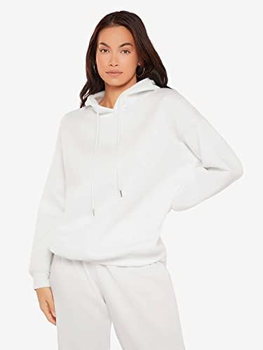 Kadınlar için GLIMDA Sweatshirt-Katı Damla Omuz İpli Kapüşonlu (Beyaz Renk, Beden: X-Küçük)