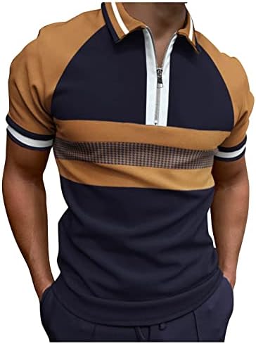 Erkek Golf düğme Aşağı renk blok Polo Retro Açık Sokak Kısa kollu Gömlek Baskı giyim