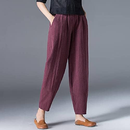Kadınlar için kapri pantolonlar, Elastik Yüksek Bel Harem Geniş Bacak Palazzo Yoga Kapriler Rahat Moda Kalem cepli
