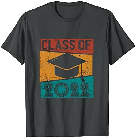 Bayan Komik T Shirt Sınıf 2022 Lisansüstü mezuniyet hediyesi Tee Moda Yuvarlak Boyun Kısa Kollu Grafik Yaz Üstleri