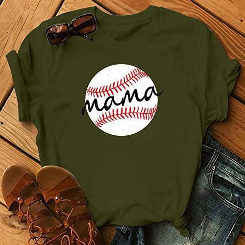 Mama Gömlek Kadınlar için Mama Mektup baskılı tişört Tee Casual Kısa Kollu Üstleri Tee Yaz Plaj Softbol Bluz Tunik
