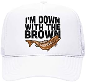 Komik Sinek balıkçı şapkası / Kahverengi ile Aşağıdayım / Ayarlanabilir Snapback / Balıkçı şoför şapkası