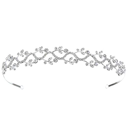 SAMKY Çiçek Asma Gelin Düğün Kafa Tiara - Temizle Kristaller T553