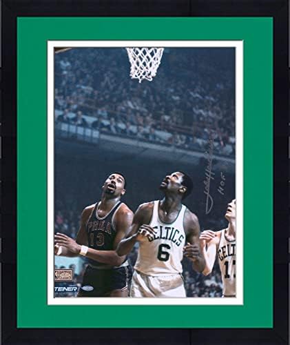 Çerçeveli John Havlicek Boston Celtics 16 x 20 vs. Philadelphia 76ers HOF 84 Yazılı Fotoğraf-İmzalı NBA Fotoğrafları
