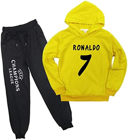 Vısaml Çocuklar Cristiano Ronaldo svetşört ve Sweatpants Kıyafetler Set pamuklu uzun kollu tişört kazak seti Rahat
