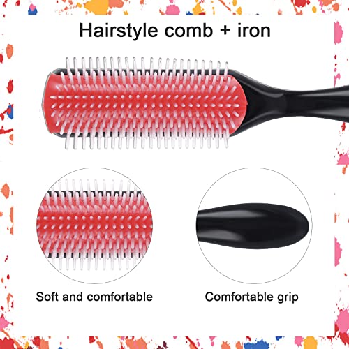 WLLHYF 9 Sıralı Saç Fırçası Klasik Şekillendirici Fırça Kıvırcık Saçlar için Saç Fırçası D3 Yastık Naylon Kıl Saç