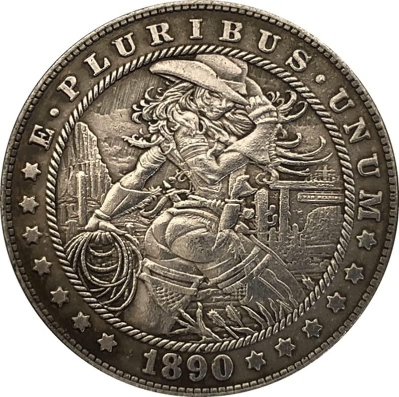 QİNGFENG 38mm Antik Gümüş Dolar Sikke Amerikan Morgan Serseri Sikke 1890CC Zanaat 113