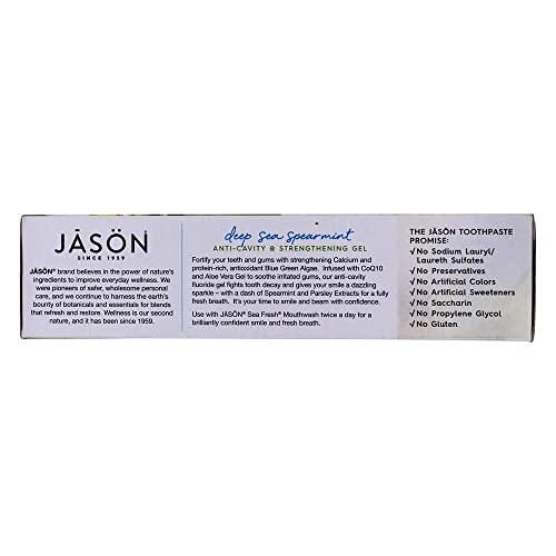 Jason Sea Fresh Antiplak ve Güçlendirici Diş Macunu, Derin Deniz Nane 6 oz