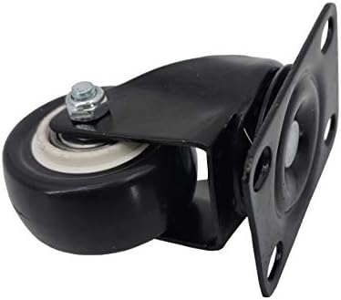 FixtureDisplays® 2 İnç 88 lbs Kapasiteli PU Tekerlek Metal Üst Plaka 360 Derece Dönebilen Döner Mobilya Tekeri Siyah
