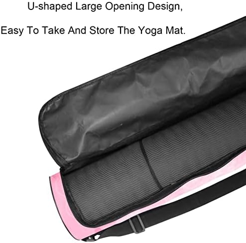 RATGDN Yoga Mat Çantası, Pembe Kalp Egzersiz Yoga matı Taşıyıcı Tam Zip Yoga Mat Taşıma Çantası Ayarlanabilir Kayış