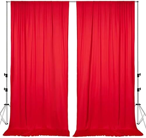 Mohoeey 10 ft x 10 ft Kırmızı Zemin Perde Panelleri, Kırışıklık Ücretsiz Polyester Fotoğraf Backdrop Perdeler, düğün