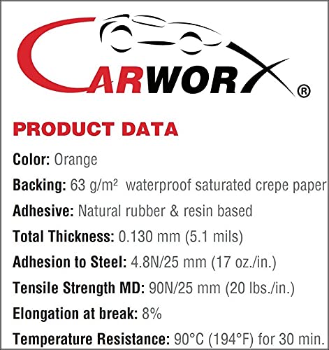 Carworx Profesyonel Turuncu Maskeleme Bandı 2 (48mm x 55 m) 24 Rolls / vaka