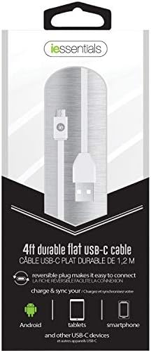 ıEssentials IEN-FC4C-BK Düz USB-C'den USB-A'ya Kablo, 4 ft (Siyah)