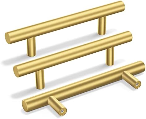 10 Paket goldenwarm Altın Dolap Kolları Çekmece Pulls Mutfak Dolabı Donanım 3-1 / 2 İnç (90mm) delik Centers-LS201GD90