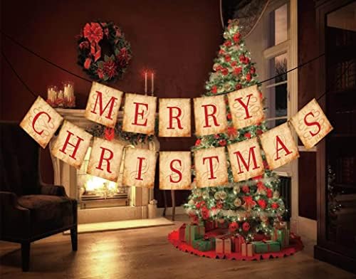 Merry Christmas Afiş Süslemeleri-Yeniden Kullanılabilir Noel Kiraz Kuşu Asılı Afişler Açık Kapalı Noel Dekorasyon