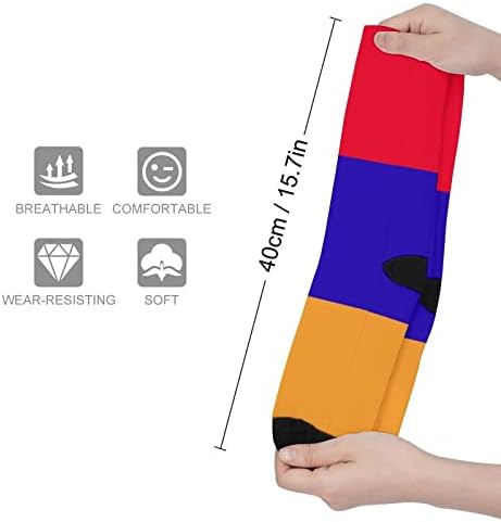 Çorap Ermeni Bayrağı Rahat Çorap Komik 3D Baskı Renkli Yumuşak Atletik Spor Yenilik Tüp Ekip Çorap