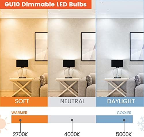 Batklumi GU10 LED Ampuller Kısılabilir: 4000 K Yumuşak Beyaz 6 Paket 4.5 W Eşdeğer Halojen 50 W 120 V 400LM Tam Cam