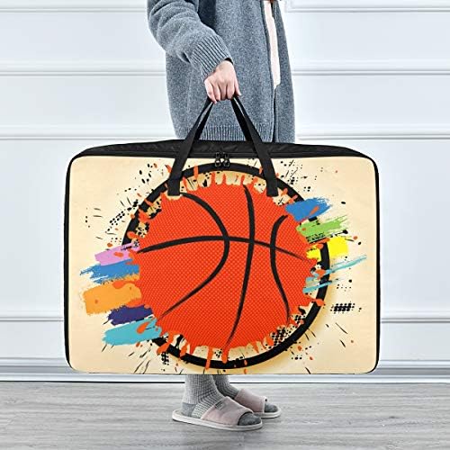 N / A Yatak Altı Büyük Kapasiteli saklama çantası-Basketbol Yorgan Giyim Organizatör Dekorasyon Katlanır Fermuar Hareketli
