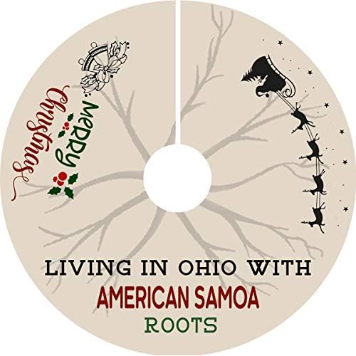 Annem Ve Ben Noel Ağacı Etek 44 İnç - Amerikan Samoası Kökleri ile Ohio'da Yaşamak-Uzun Mesafe Noel Süsleri Kapalı