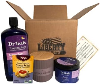 Liberty Ürünleri-Lüks Banyo / Uyku Hediye Seti-Aromaterapi Mumu Lavanta Nane Yaprağı-İle birlikte-İyi Geceler Uyku