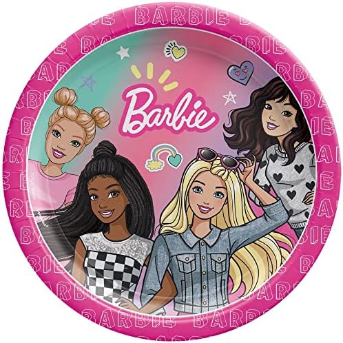 Barbie Dream Together Plakaları-7 / Çok Renkli / Yuvarlak / 8 Adet.