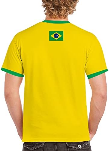 DIZM Brezilya Brezilya Sarı ulusal bayrak Spor Futbol Futbol Erkek T-Shirt Jersey Polo