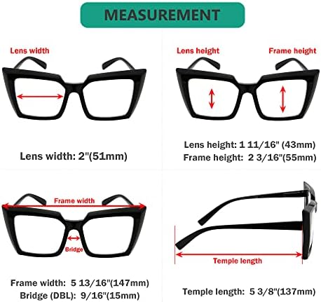 Eyekepper 5-pack Büyük Boy okuma gözlüğü Kadınlar için Moda Okuyucular