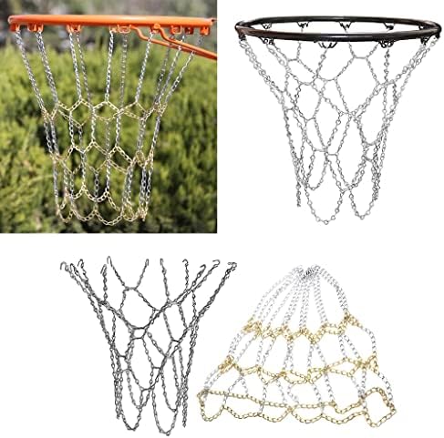 N / A Anti-Pas basketbol zinciri Net Ağır Metal Zincir Yedek Jant Çember Kapalı Açık (Renk: Gümüş)