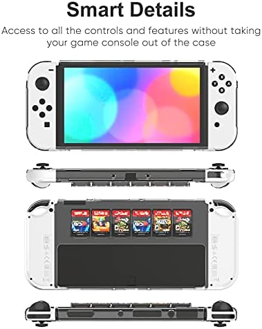 Nintendo Switch OLED Modeli ile Uyumlu Anahtar Kılıfı, 6 Oyun Kartı Saklama Yuvasına sahip Anahtar Koruyucu Kılıf,