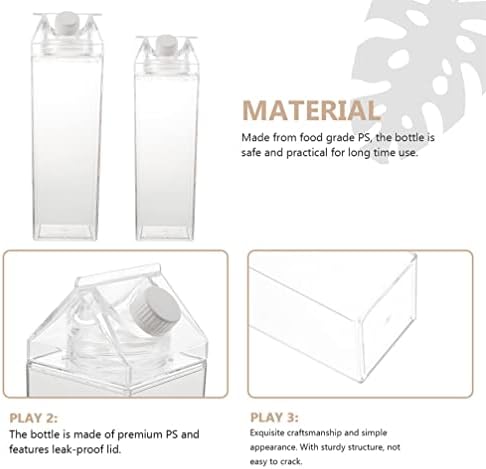 Luxshıny İnce Su Şişeleri 2 Adet Temizle Süt Karton Süt Kutusu Taşınabilir Su Şişesi Kok Yoğurt Şişeleri Tutucular